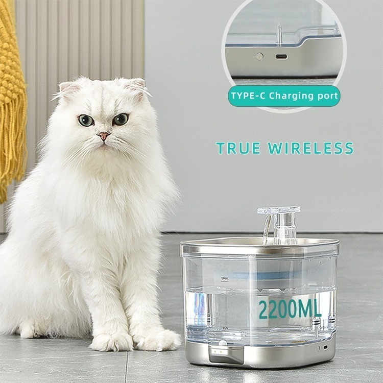 Dispenser Hewan Stainless / Tempat Minum Hewan Anjing Kucing Air Mancur Stainless
