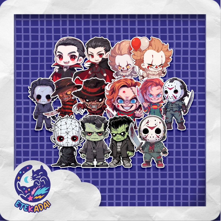 

STIKER PACK HORROR CHIBI 14 pcs
