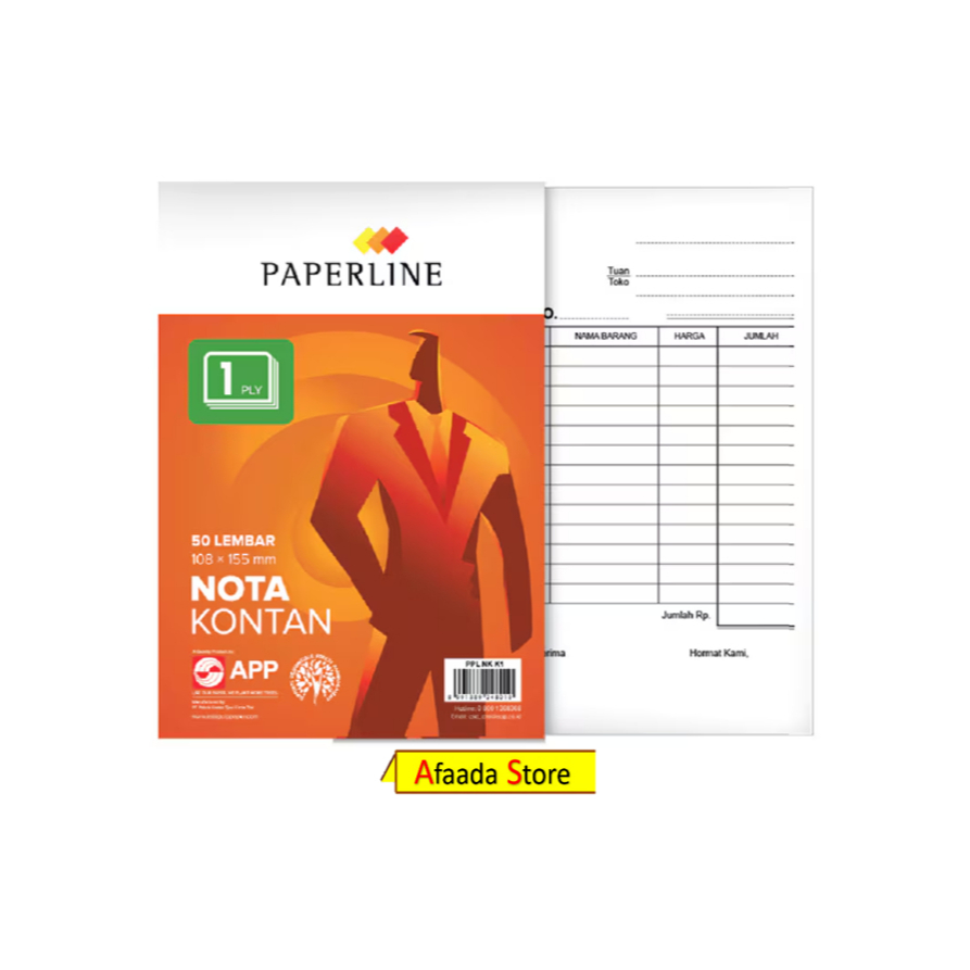 

Paperline Nota Kontan Kecil 1ply / 2 PLY 108x155mm
