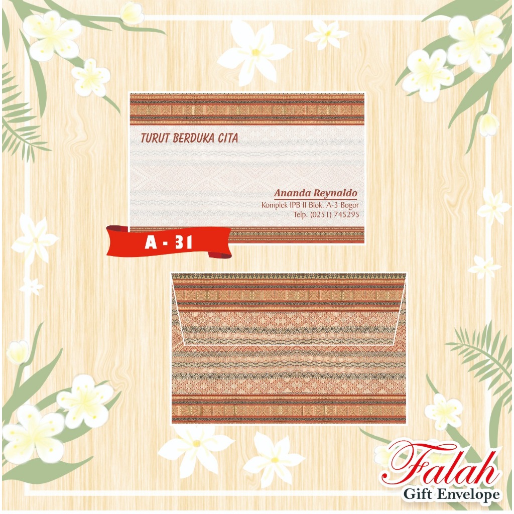 

Amplop Falah Motif A-31 Isi 50 Lembar Tanpa Tulisan