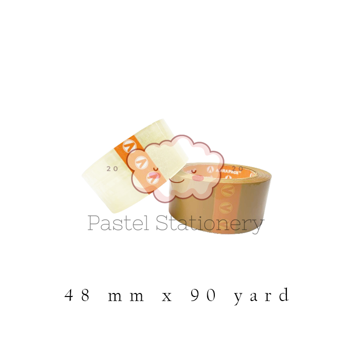 

Lakban OPP Tape Bening Coklat 2 Inch Tebal Murah Lengket 48mm x 90 Yard