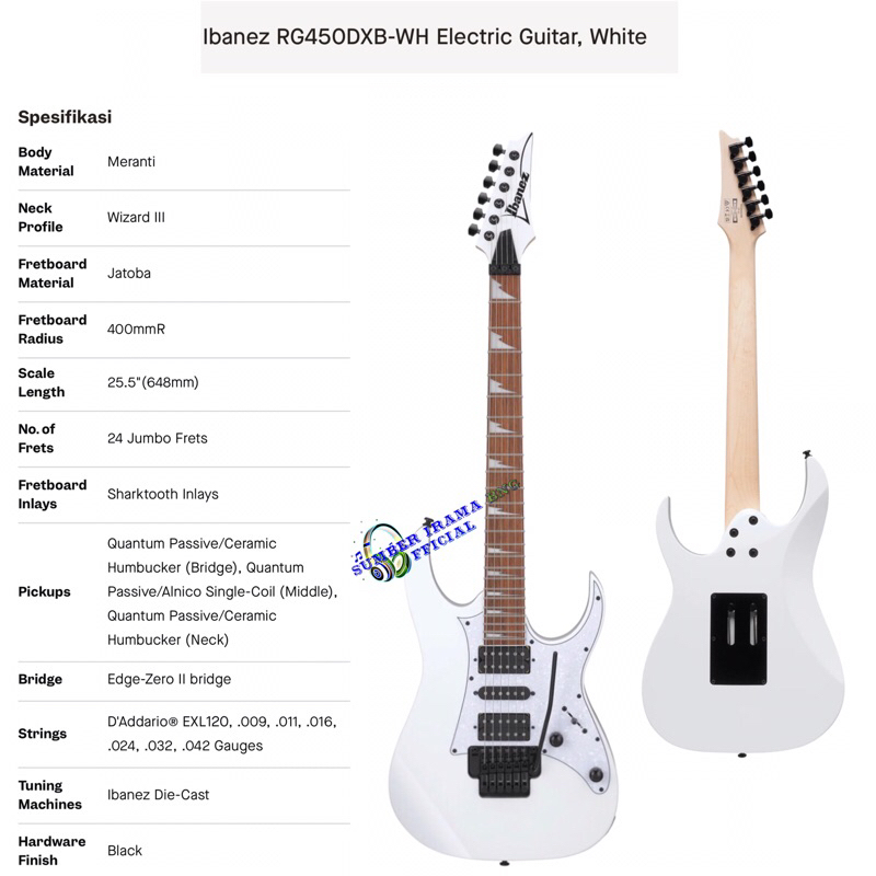 IBANEZ RG450 DXB ELECTRIC GUITAR EDGE ZERO II BRIDGE