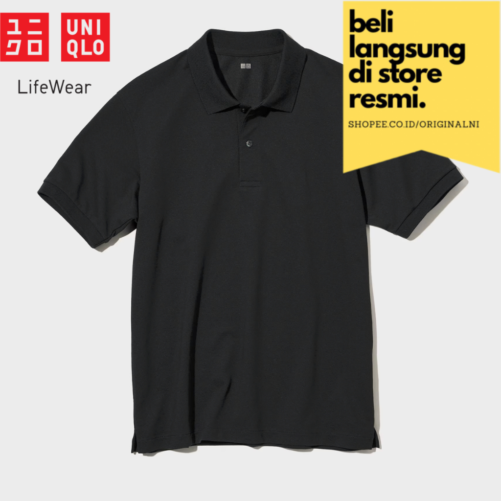 SALE MEN Kaos Polo Katun Dry AIRism Pique Lengan Pendek Pria Baju Atasan Cowok Original UNIQLO