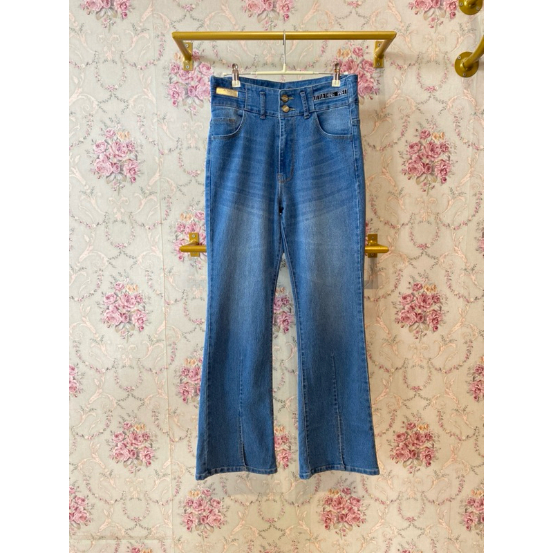 Celana Jeans Cutbray Wanita Karet