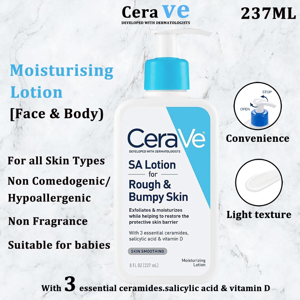 CeraVe SA Lotion for Rough & Bumpy Skin | Vitamin D, Hyaluronic Acid, Lactic Acid & Salicylic Acid L