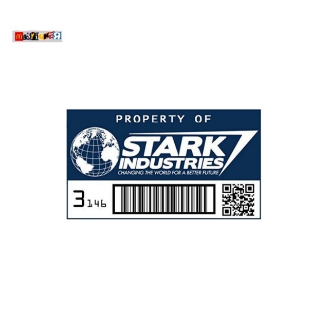 

sticker property of Stark Industries tag stiker film comic marvel avengers iron man