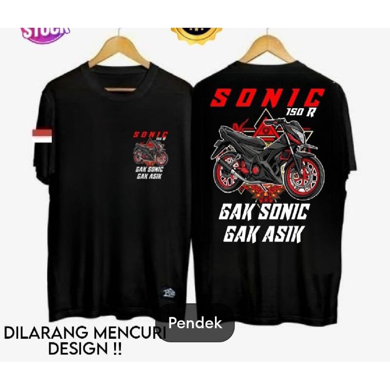 KAOS SONIC 150R GAK SONIC GAK ASIK MOTIF MERAH