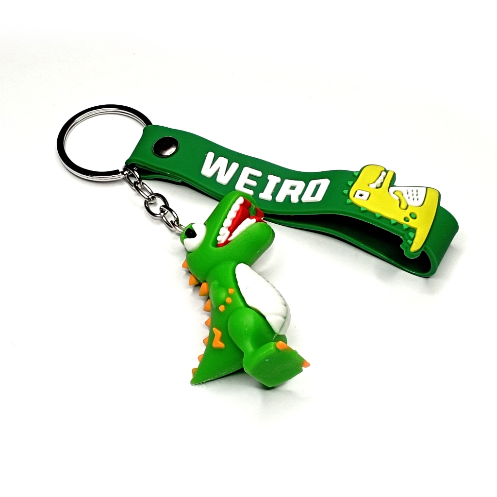 Weird Dragon Keychain Gantungan Kunci Silikon Strap Naga Hijau 1282