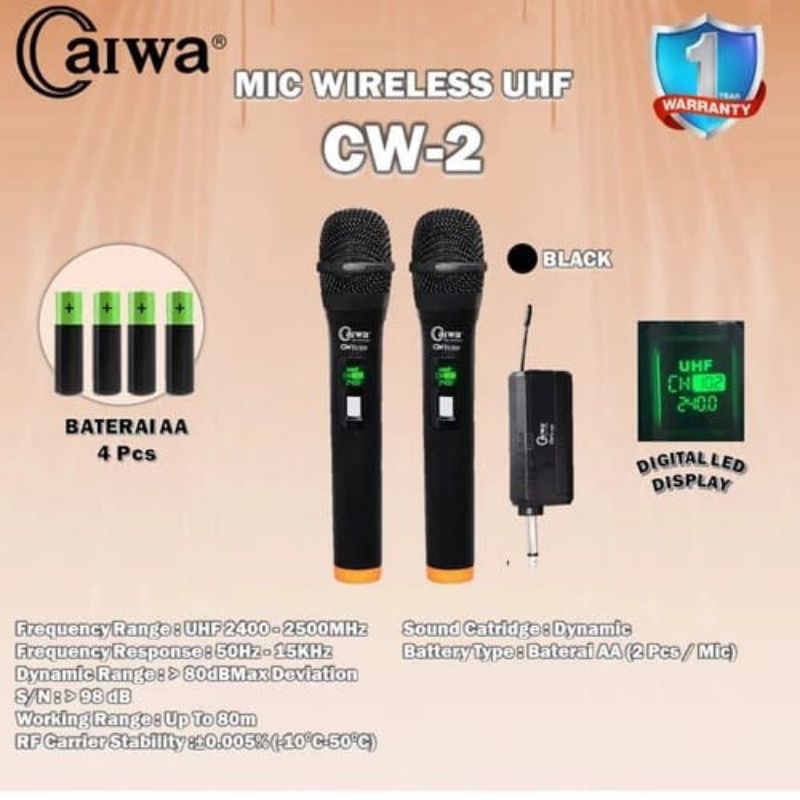 caiwa CW-2UHF Mikrofon Nirkabel
