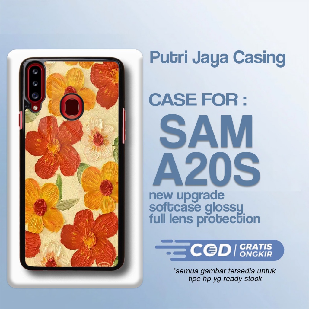 Case Samsung A20S Bunga Lucu Terlaris Hardcase Softcase Glossy Casing Samsung A20S Termurah Terbaru