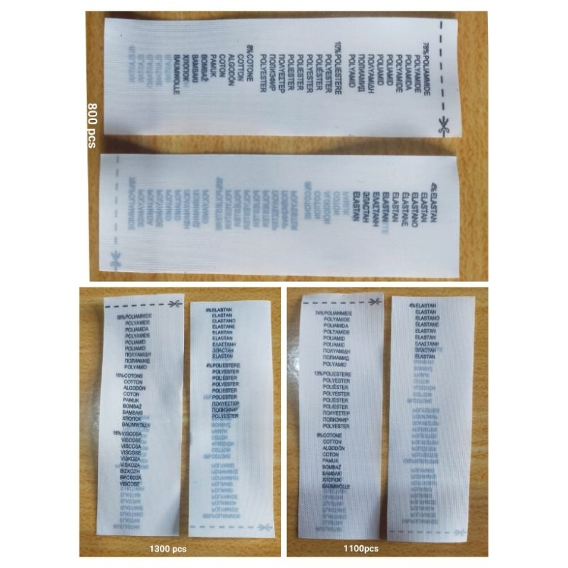 

Label ket. bahan label u/pakaian label samping (2,5x7)cm (isi 20 lembar)