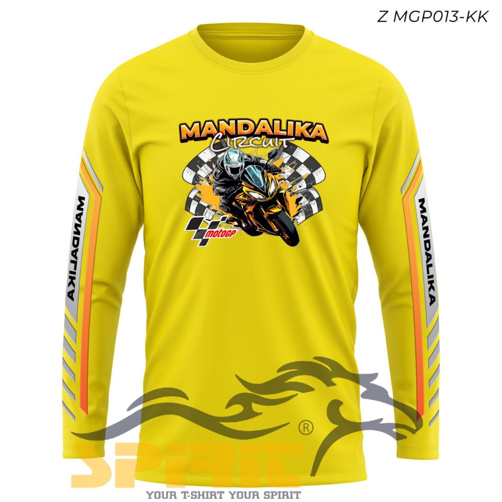 Baju Kaos Mandalika Circuit MotoGP Distro Katun Combet 24s Lengan Panjang Jumbo Pria Wanita