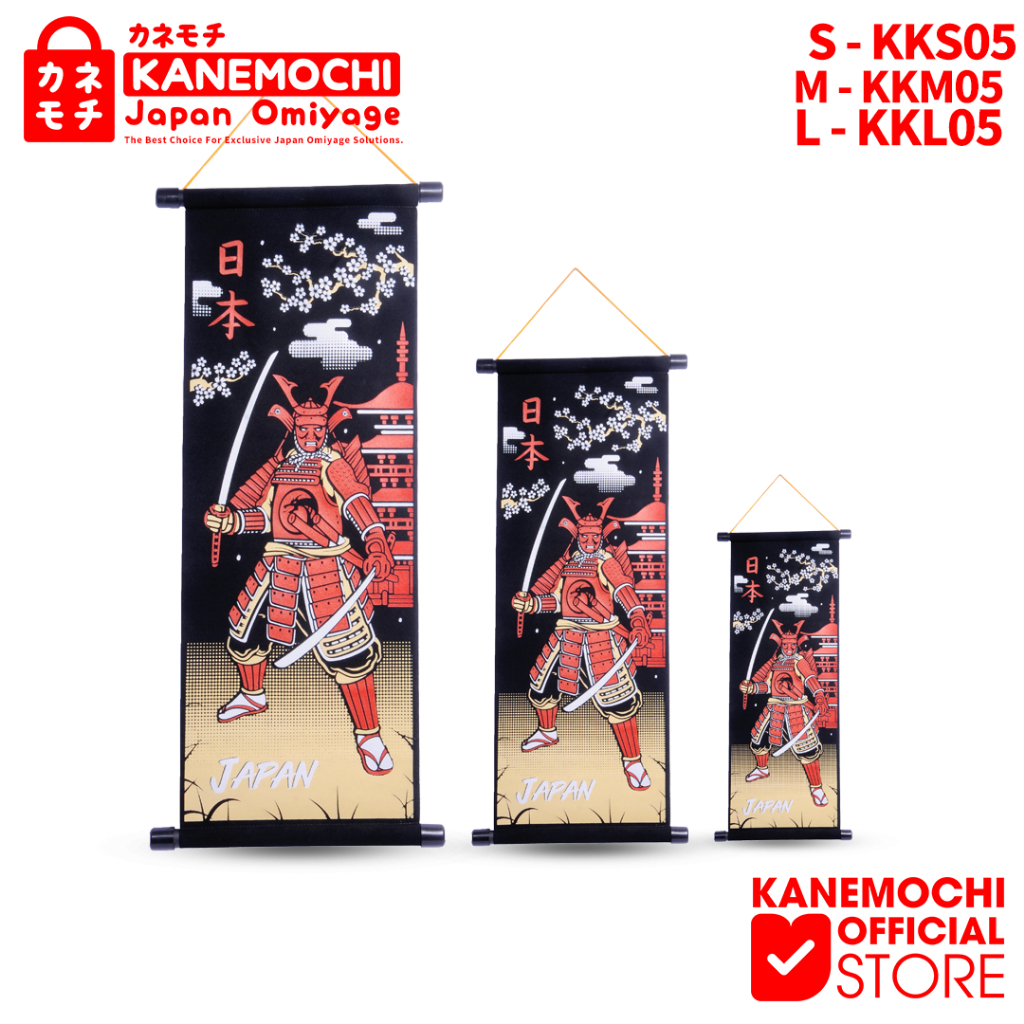 KANEMOCHI KAKEJIKU RED SAMURAI JAPAN - HIASAN DINDING KHAS JEPANG MOTIF RED SAMURAI JEPANG - HANGIN-