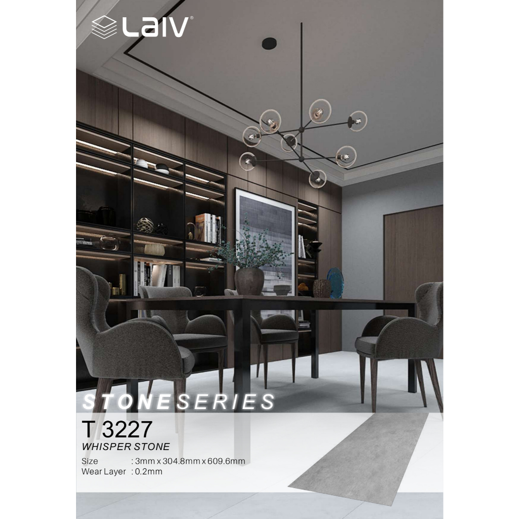 lantai vinyl tile laiv tebal 3 mm motif stone/semen | lantai vinyl motif karpet dan motif terazo