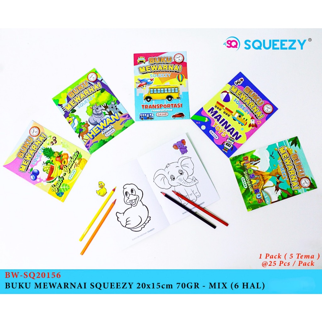 

SQUEEZY Buku Mewarnai anak2 (1pcs)