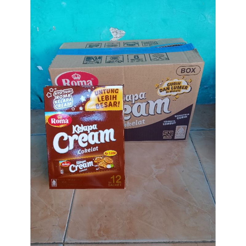 

Roma kelapa cream cokelat 1 karton isi 6 box