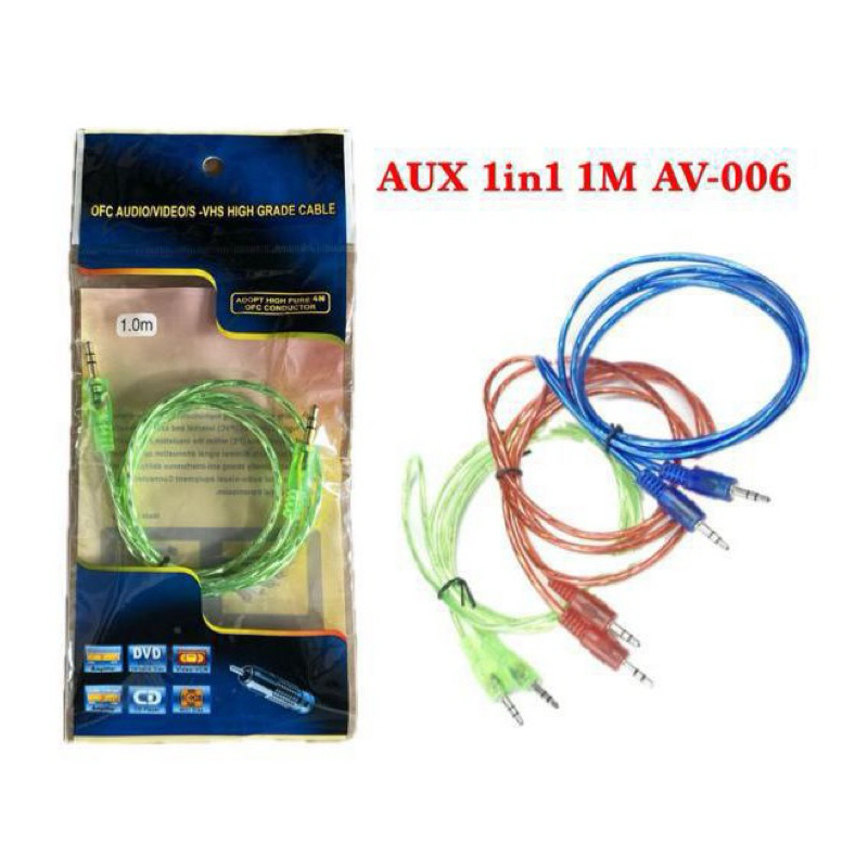 Kabel Aux Audio 1in1 Transparan AV-006 Ukuran 1 Meter