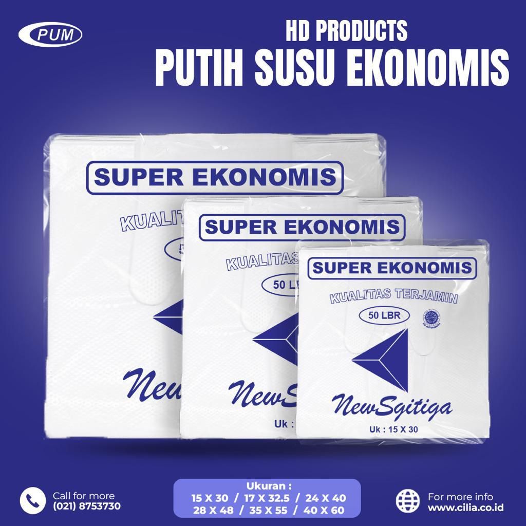 KANTONG PLASTIK New Sgitiga PUTIH 28 isi 50 Lembar - Kresek Besar