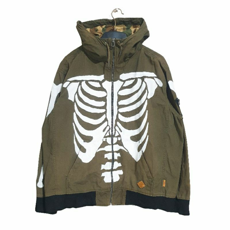 Y2K SKELETON Canvas Jacket Painted | Jaket Kanvas Hodie | Jaket Painted