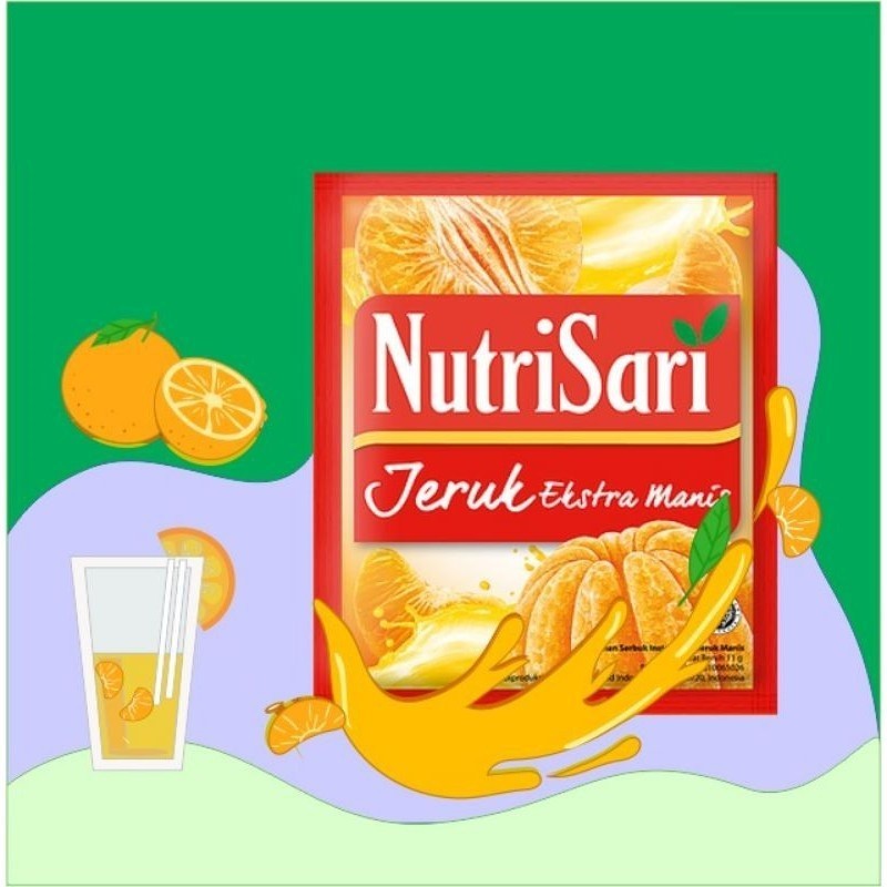 

Nutrisari Sachet 11g / Minuman Serbuk Aneka Rasa - Jeruk Manis