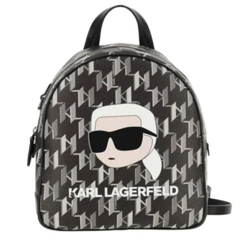 KARL LAGERFELD IKONIK 2 MONOGRAM BLACK BACKPACK