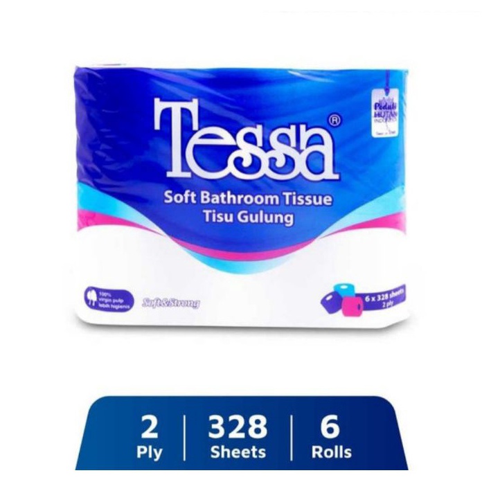 DISCOUNT TODAY Tissue toilet TESSA 6 roll x 328s  tisue wc gulung tesa 6roll 2ply  tisu bathroom lem