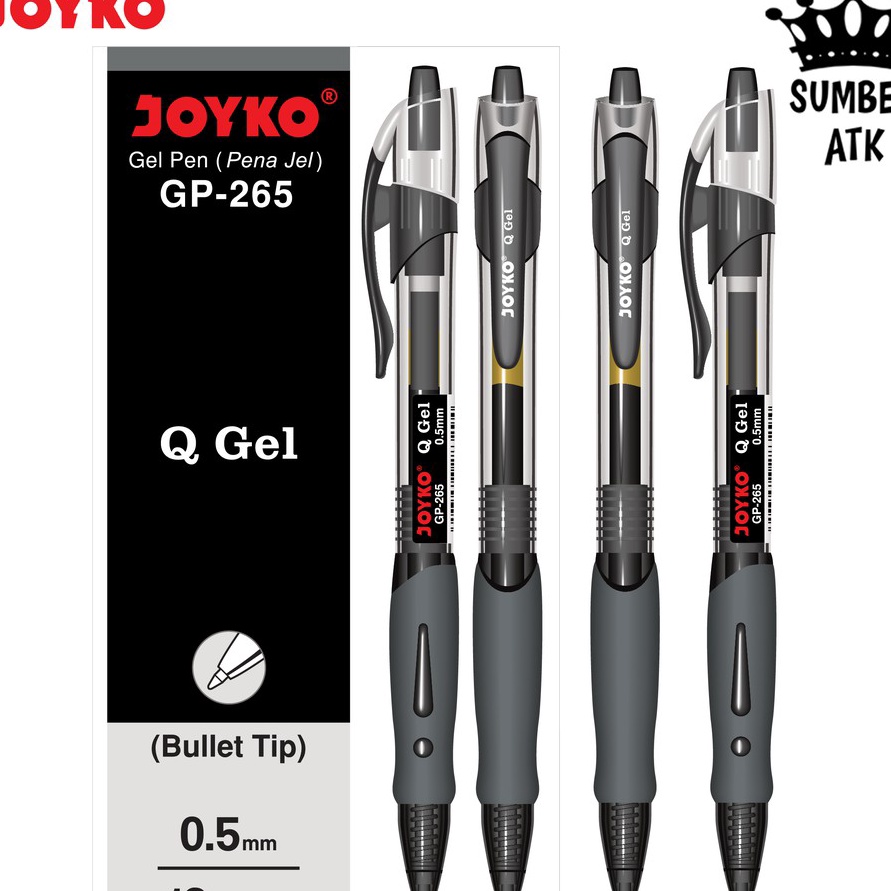 

DISCOUNT Gel Pen GP265 Black Blue Red Q 1 Lusin 1 Box 12 PCS Gel 5 mm Pulpen Pena Mirip K1