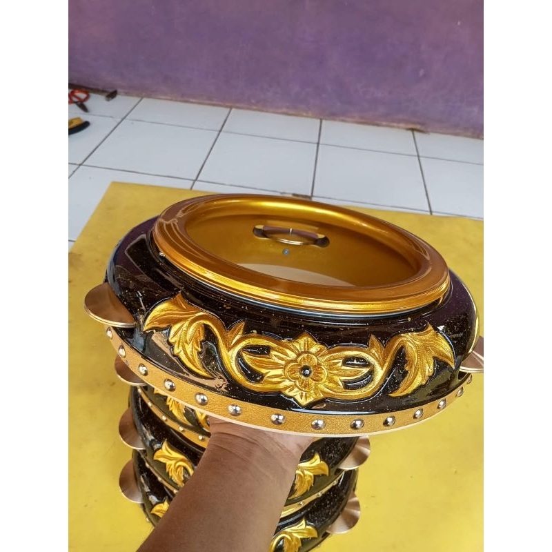 Rebana Hadroh Terbang Jepara  ukir, ukuran 30cm bahan kayu mahuni