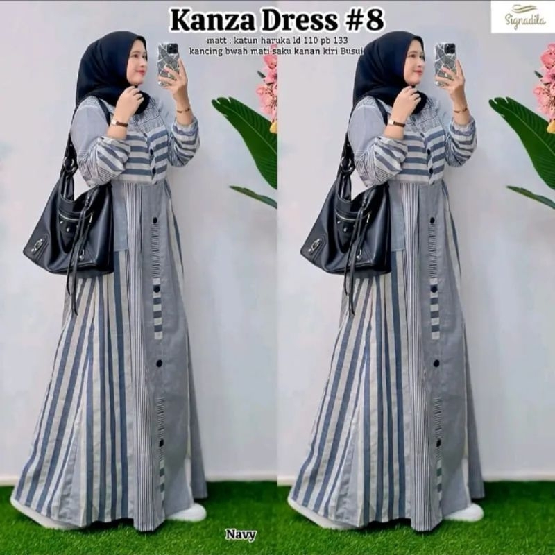 KANZA DRESS#8 KANZA GAMIS MOTIF SALUR TERBARU