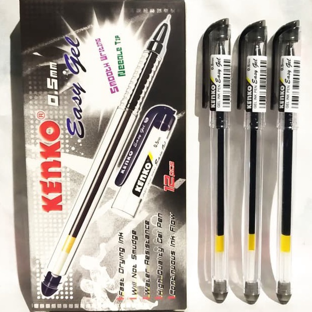 

KELUARAN TERBARU Pulpen Gel Pen Kenko Easy Gel 12 Pcs Original