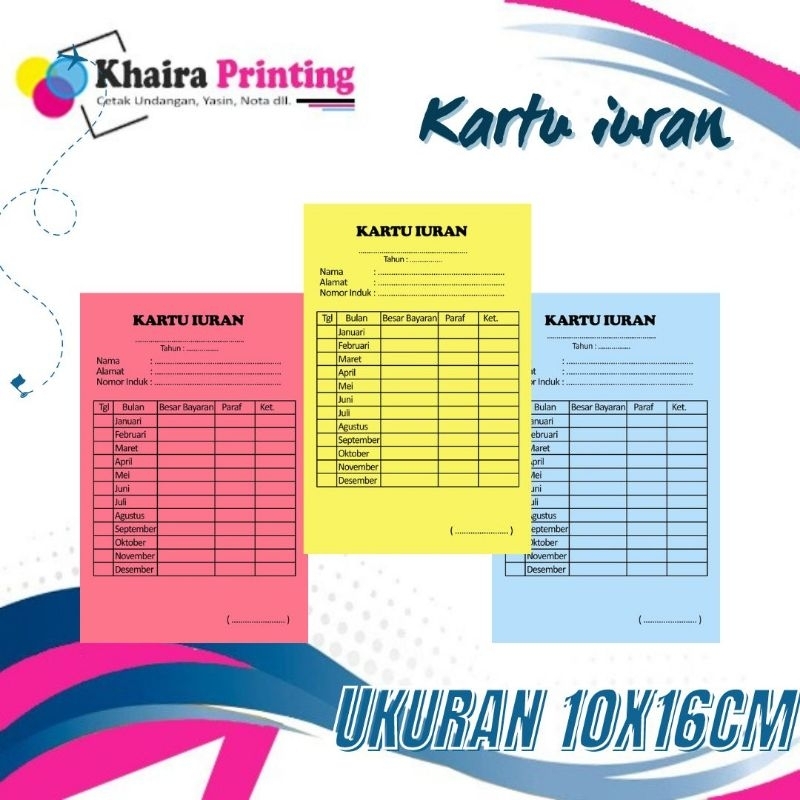 kartu iuran rt - iuran les - absensi - kas - barang