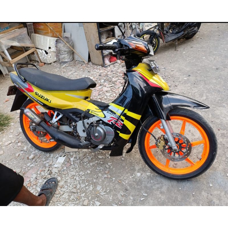 satria lumba 2002/3 biru kuning STNK BPKB komplit pajak off
