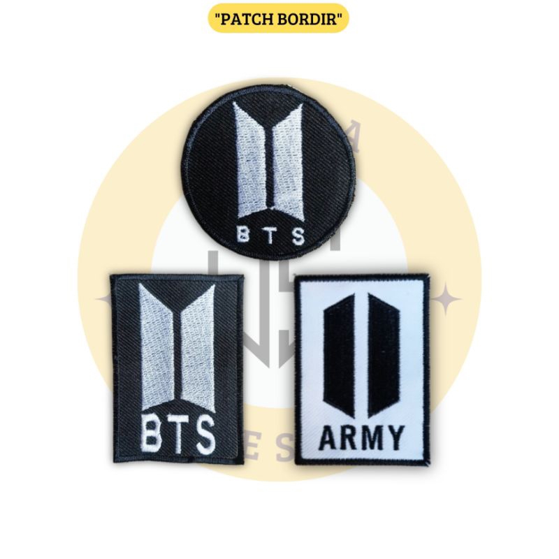 Patch Bordir Jahit Logo B.T.S ARMY Emblem Iron Patch Bordir Aksesoris Bordir