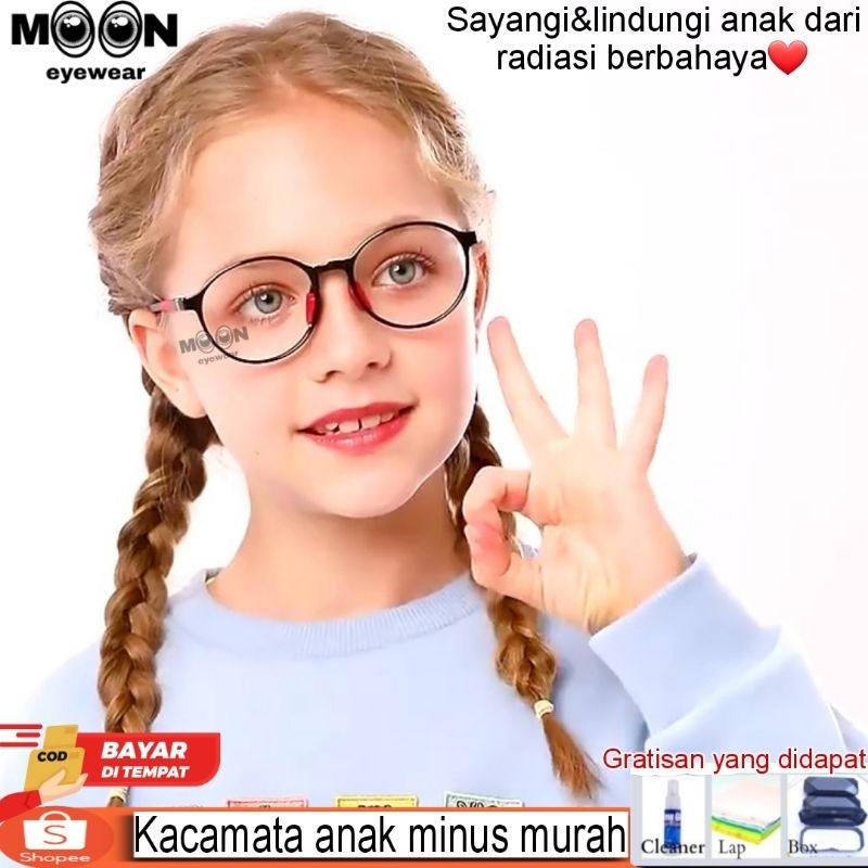 (COD)Frame Kacamata Anak Cewek/Cowok Trendy 2289,Request Minus/Cylinder Lensa Antiradiasi//Photocrom
