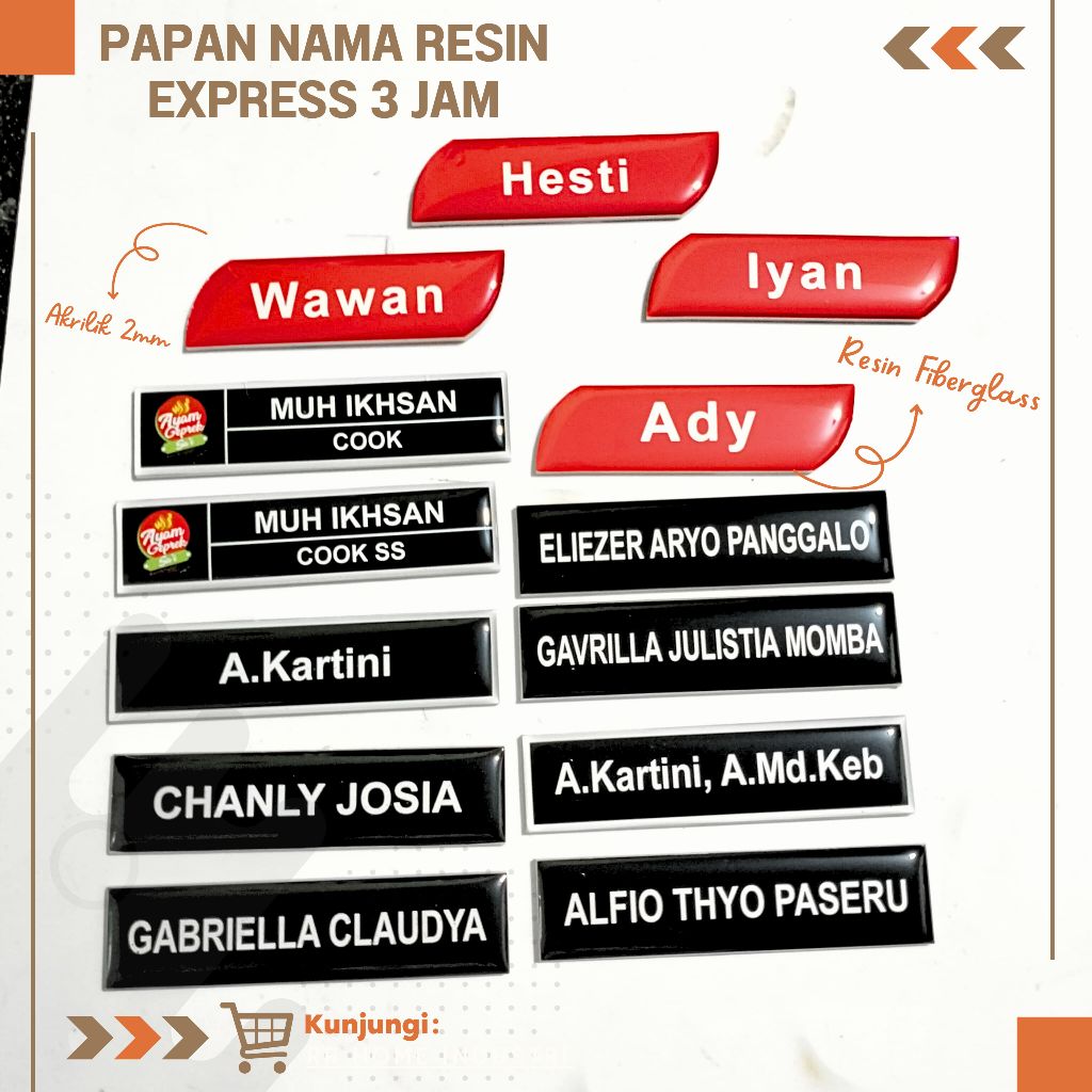 

EXPRESS 3JAM JADI Papan Nama Resin/Name Tag/Name Tag Peniti/Name Tag Magnet/Name Tag Paku/Nametag/Nametag Peniti/Nametag Magnet