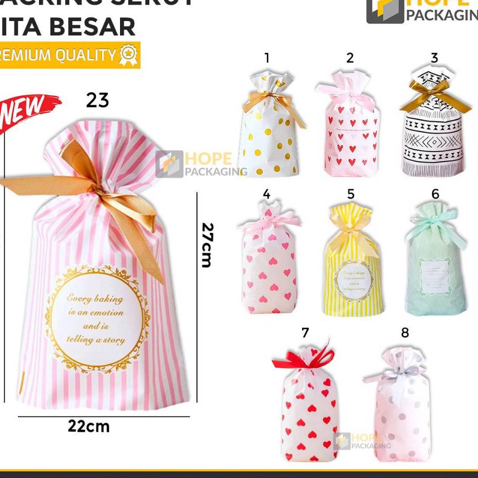 

NEWPRODUCT Harga 5 pcs Kemasan Plastik Souvenir Ulang Tahun Plastik Serut Pita Ultah Anak Plastik Ikat Pita Packing Pita Serut Cookies Plastik Hampers Plastik Kue Natal Plastik Snack Ultah