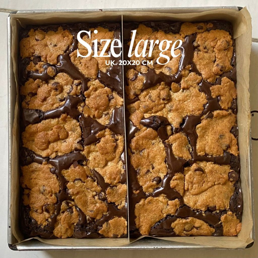 

BROOKIES fudgy brownies cookies o.g size LARGE uk. 20 cm x 20 cm