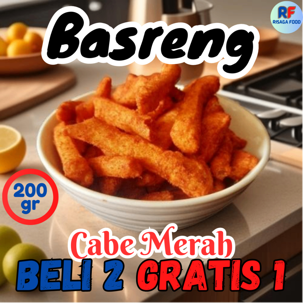 

Risaga Food - Basreng Cabe Merah 200 gram Promo Beli 2 Gratis 1