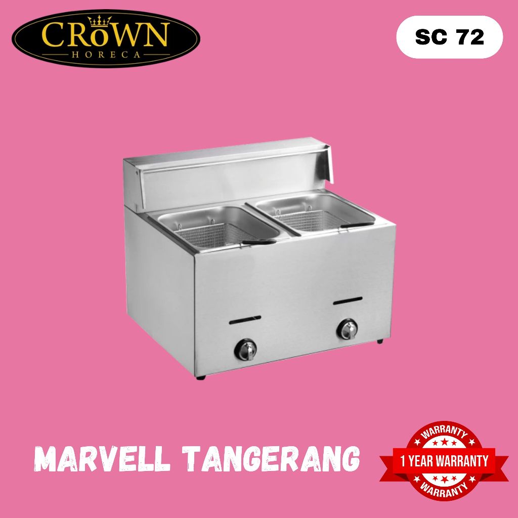 CROWN SC 72 Gas Deep Fryer / Penggorengan Gas 2 Tungku 12 Liter