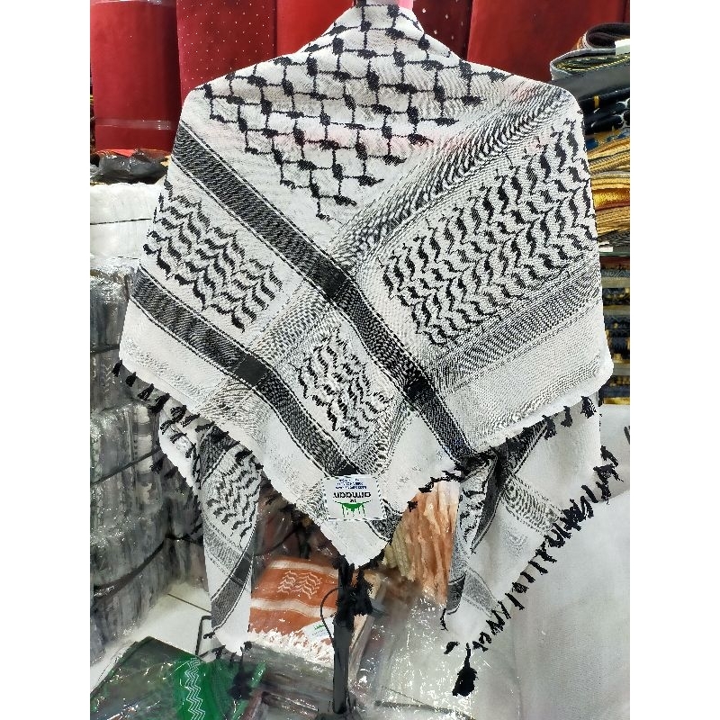 SORBAN HITAM PUTIH SORBAN IMAMAH SHAWL SORBAN SANTRI SORBAN PALESTIN