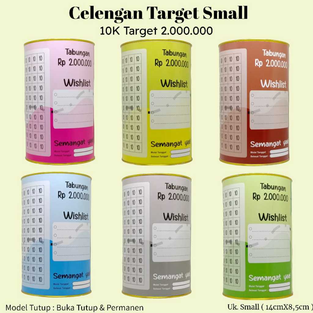 Celengan Target Viral Tabungan Target Souvenir Celengan 10 Ribu Target 2 Juta { BISA COD } ukuran SM