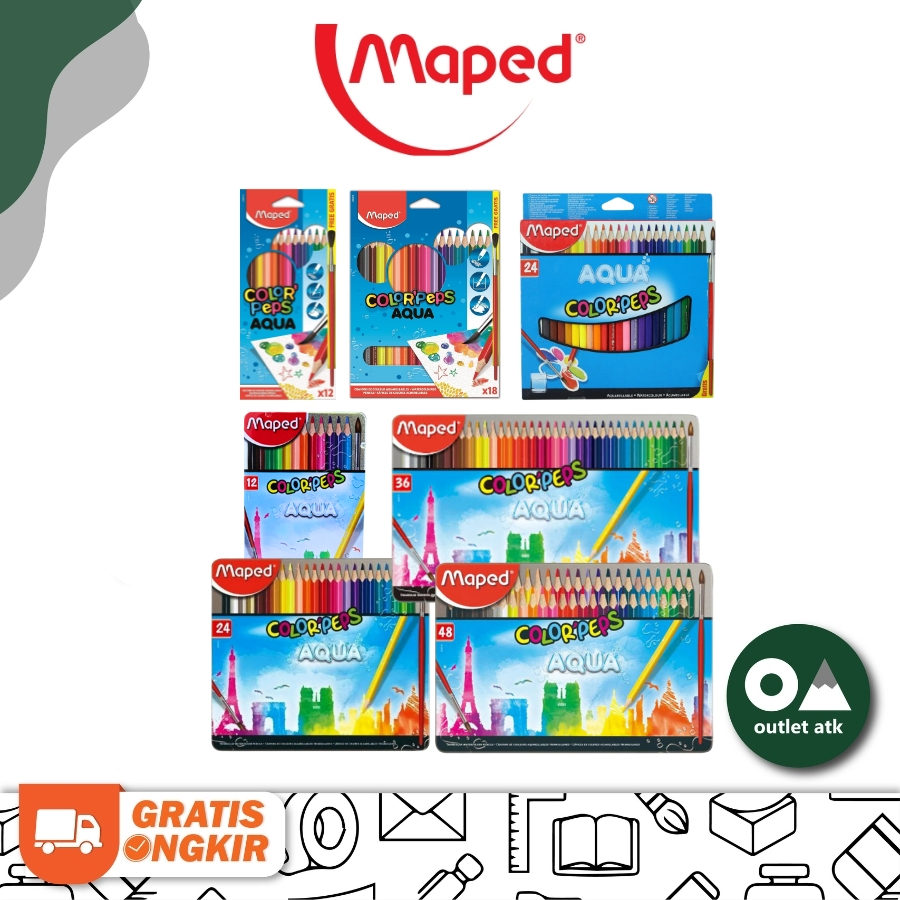 

Maped Colorpeps Aqua Water Color Pencils - Pensil Warna Air Prancis