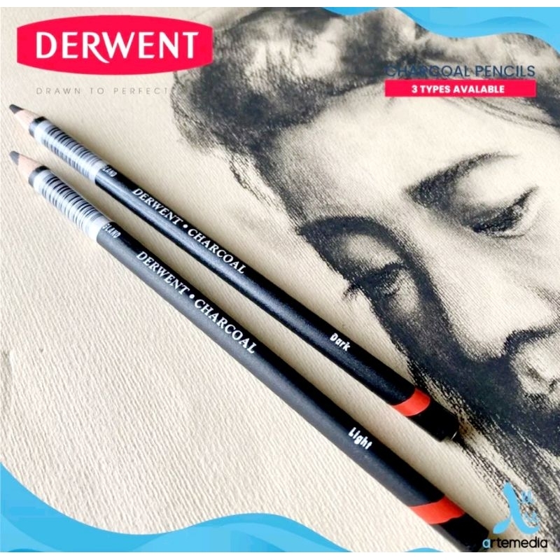 

Derwent 12 Fine Art Pencils Charcoal ( Light , Medium , Dark)