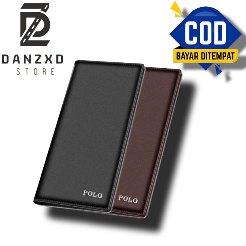 Dompet pria polo dompet panjang kulit sintetis free box
