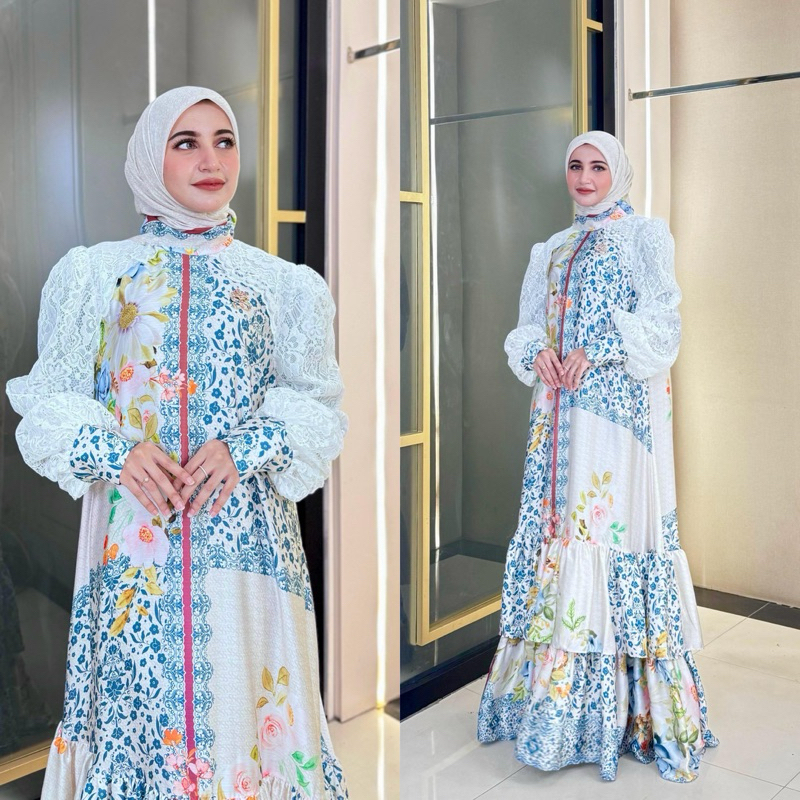 DRESS SETHIJAB SHANGHAI BROKAT SHELLA SAUKIA