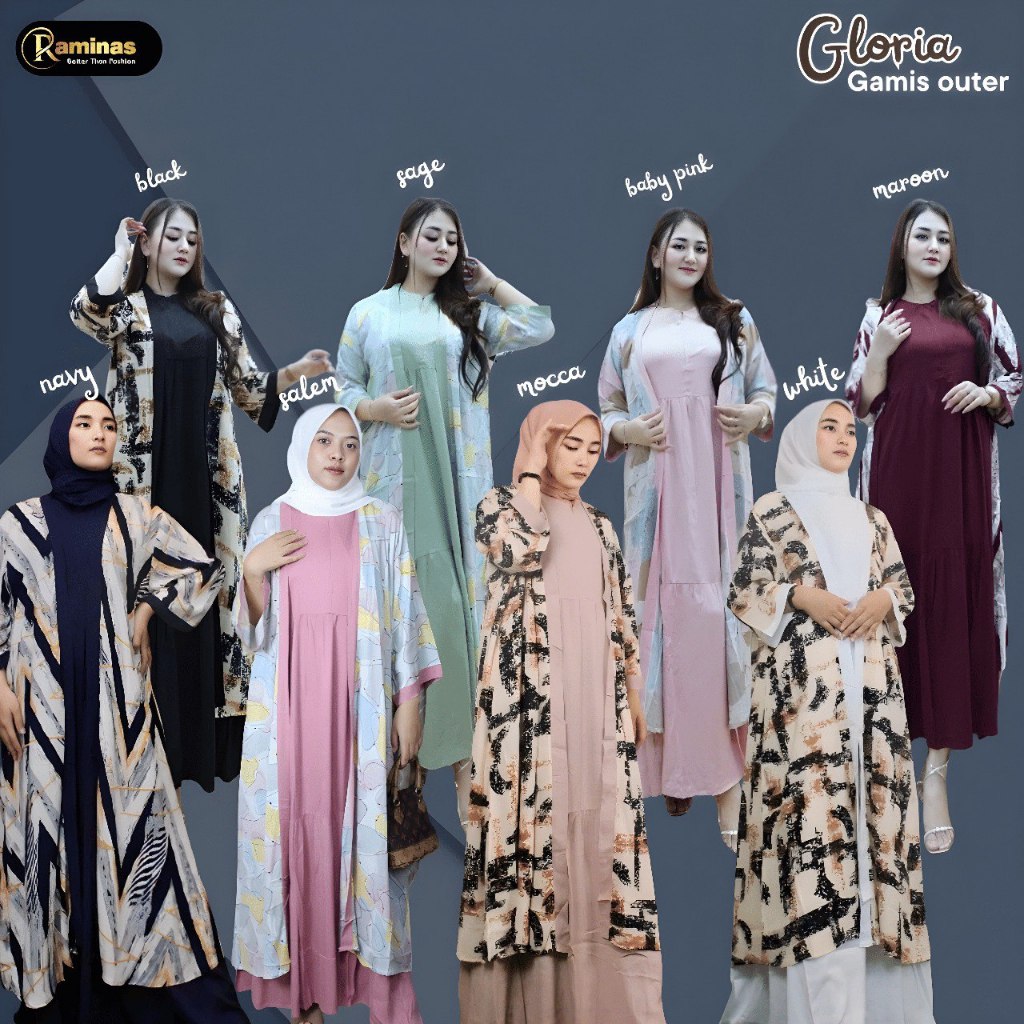 GAMIS OUTER / GAMIS OUTER WANITA / GAMIS WANITA / GAMIS OUTER KEKINIAN / GAMIS OUTER MOTIF / GAMIS K