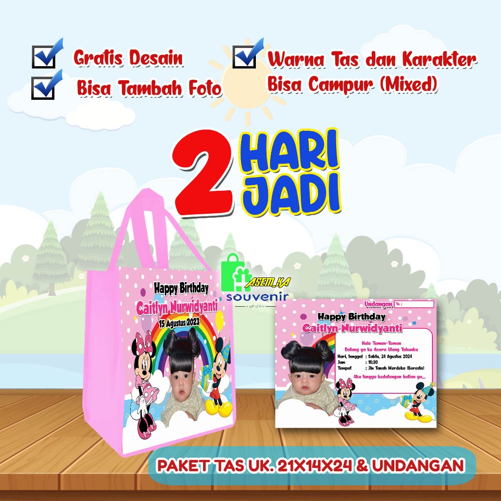 

PERLENGKAPAN PAKET PESTA ULANG TAHUN TAS MODEL POTRAIT DAN UNDANGAN CUSTOM MURAH COD 2 HARI JADI