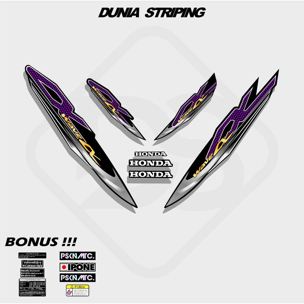 STRIPING STICKER STOCK DECAL STIKER HONDA SUPRA FIT NEW / WAVE LX VIETNAM / LIS SUPRA FIT 110 / VARI