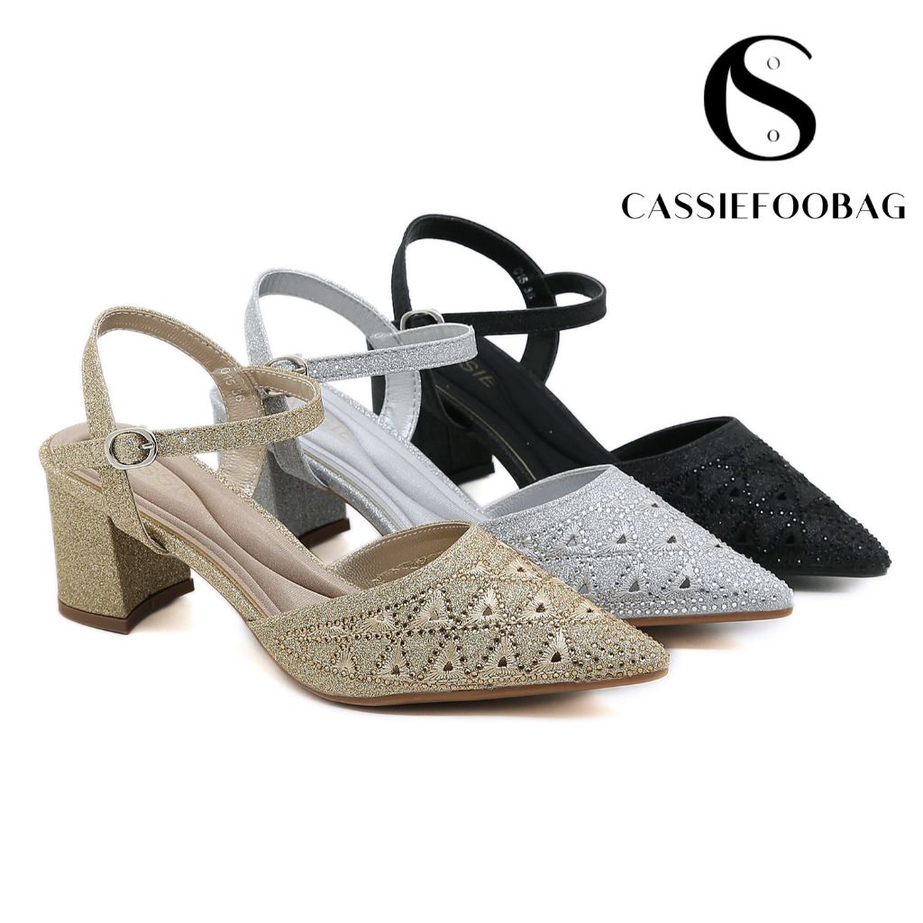 CASSIE High heels wanita import Sepatu heels wanita ( 015 ) Heels kondangan wanita Heels pesta 6,5 c