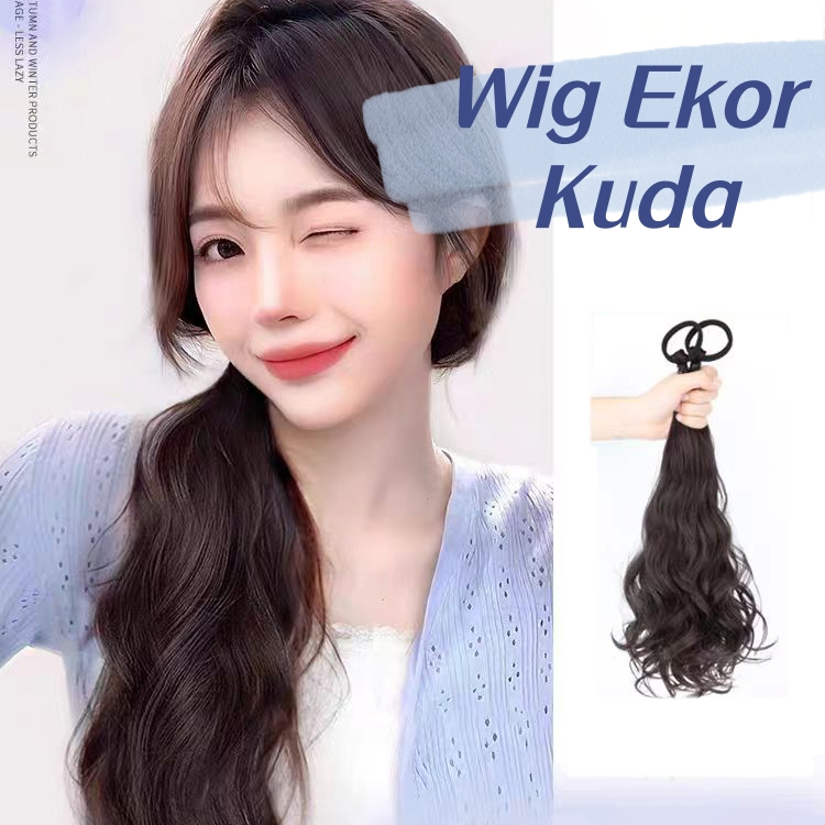 Rambut Palsu Wig Kepang Wig Wanita Hair Extension Ponytail Ekor Kuda Rambut Panjang Kepang Panjang W